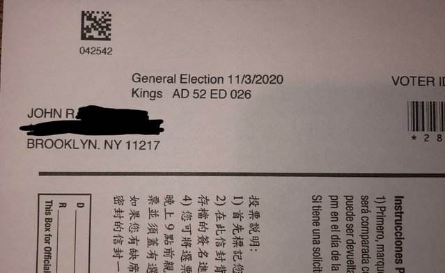 New York City Sends Wrong Name Absentee Return Envelopes to Voters Across Brooklyn-Mistake Could Void Thousands of Votes