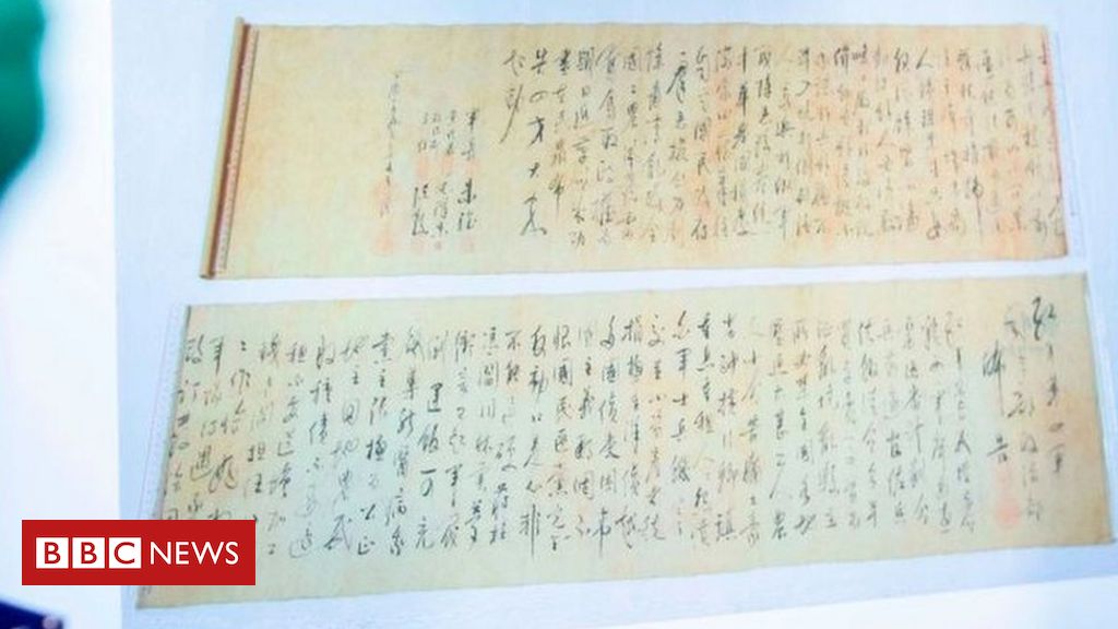 Stolen Mao Zedong scroll 'worth millions' found cut in half