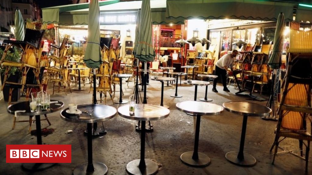 Coronavirus: Empty streets in France as curfew enforced