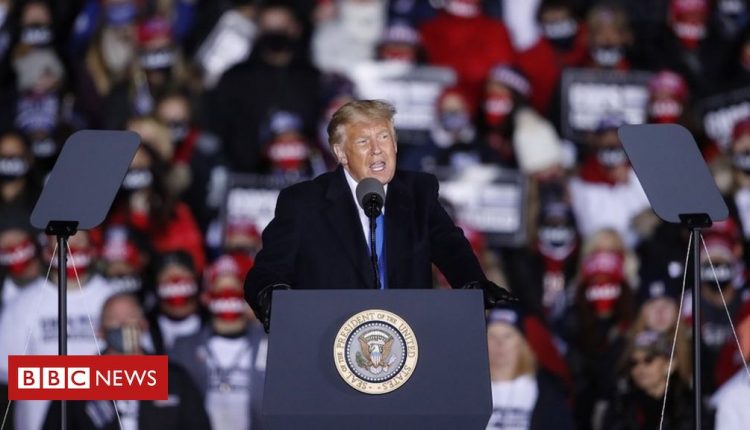 US election 2020: Trump in three-state campaign blitz after casting vote