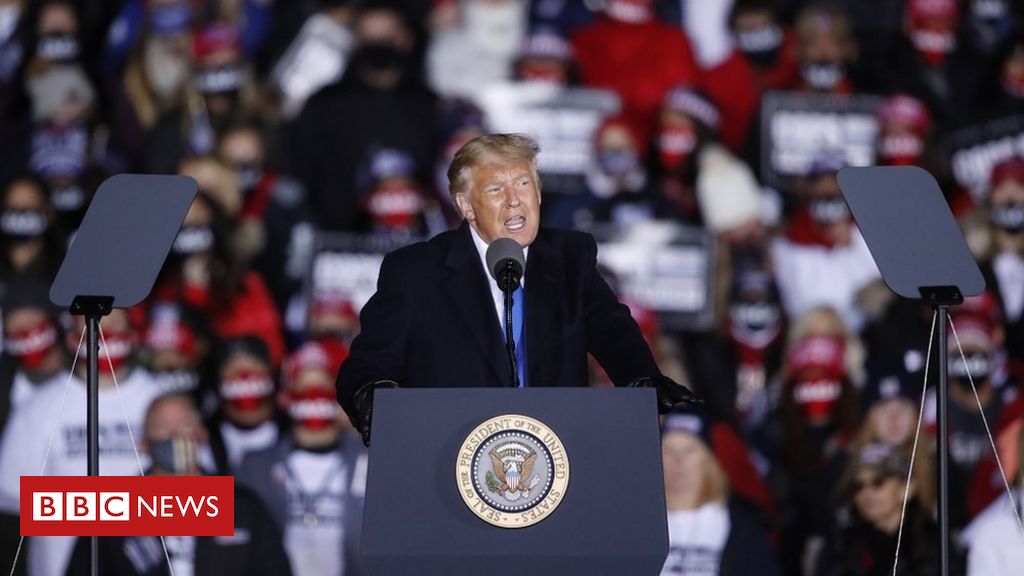 US election 2020: Trump in three-state campaign blitz after casting vote