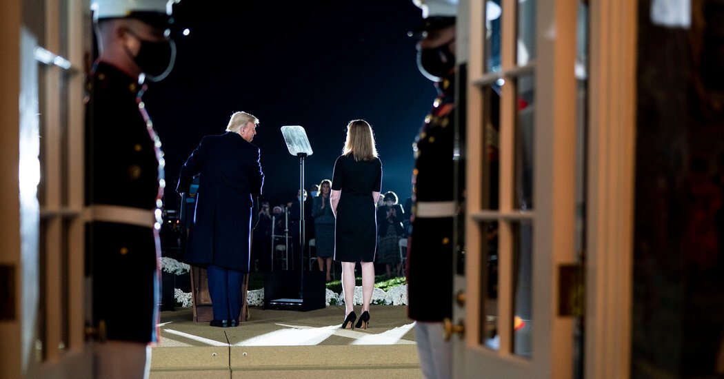 In Swearing In Barrett, Trump Defiantly Mimics ‘Superspreader’ Rose Garden Ceremony