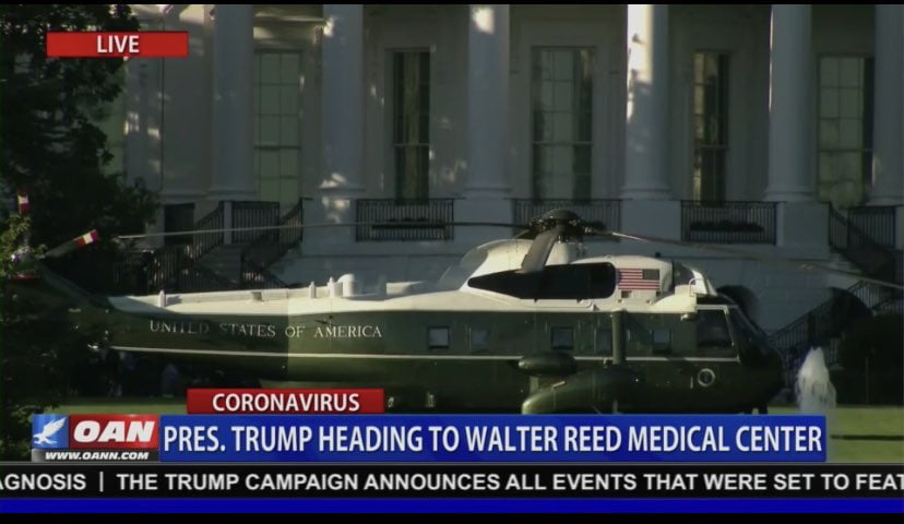 Marine One Lands at White House to Take President Trump to Walter Reed -- President in "Good Spirits" and "Has Been Working Throughout Day"