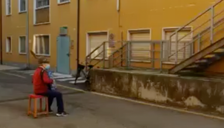 A video in a hospital courtyard captures an 81-year-old Italian’s serenade to his dying wife.