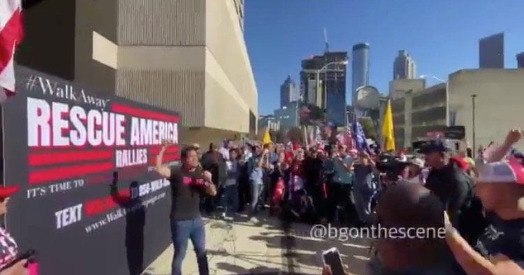 Trump Supporters Gather Outside CNN Headquarters in Atlanta Chanting "CNN Sucks!" (VIDEO)