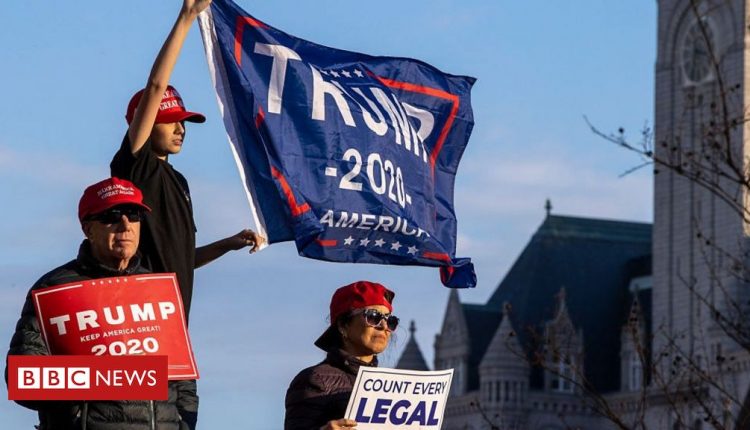 US election: Pro-Trump rallies see scuffles in US cities