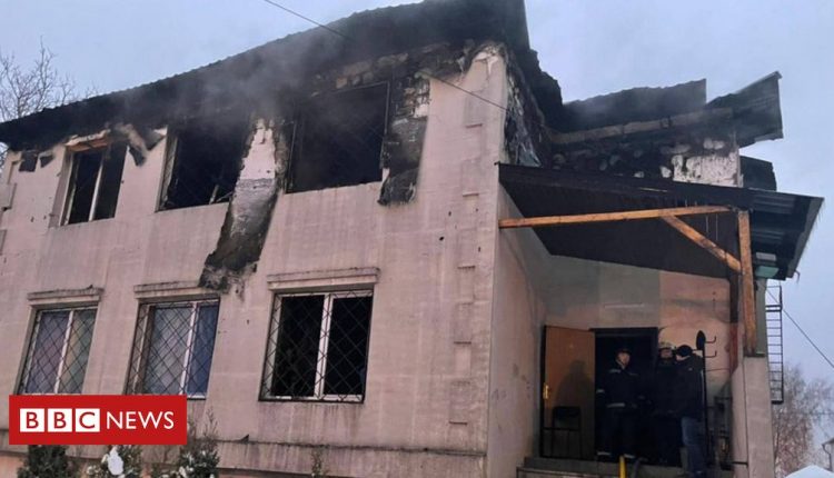 Ukraine fire: Fifteen dead as blaze guts home for elderly