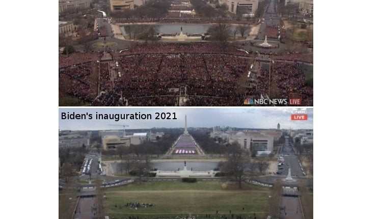 It’s Clear Based on a Comparison Between President Trump’s 2017 Inauguration and Biden’s Inauguration that Biden Has No Support and Election Is Suspect