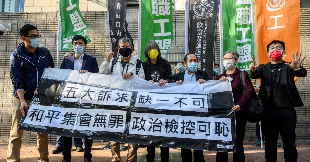 Nine Hong Kong activists go on trial over huge democracy rally | Hong Kong Protests News
