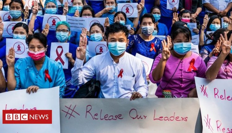 Myanmar coup: Teachers join growing protests against military