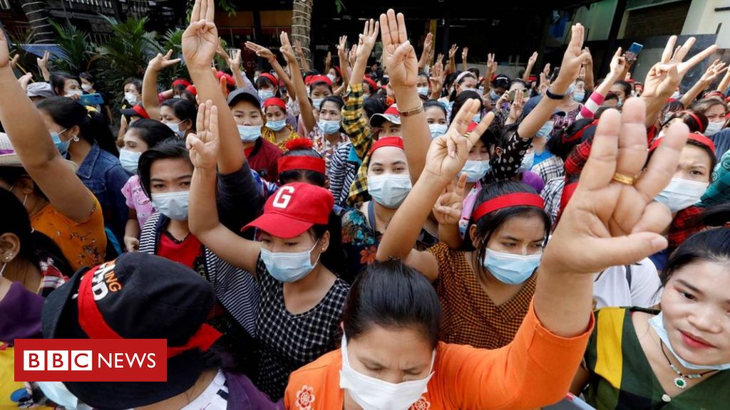 Myanmar coup: Internet shutdown as crowds protest against military