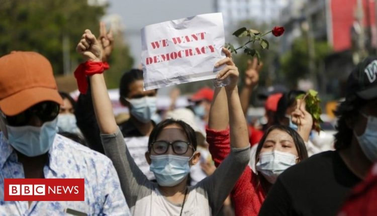 Myanmar coup: Tens of thousands protest for second day