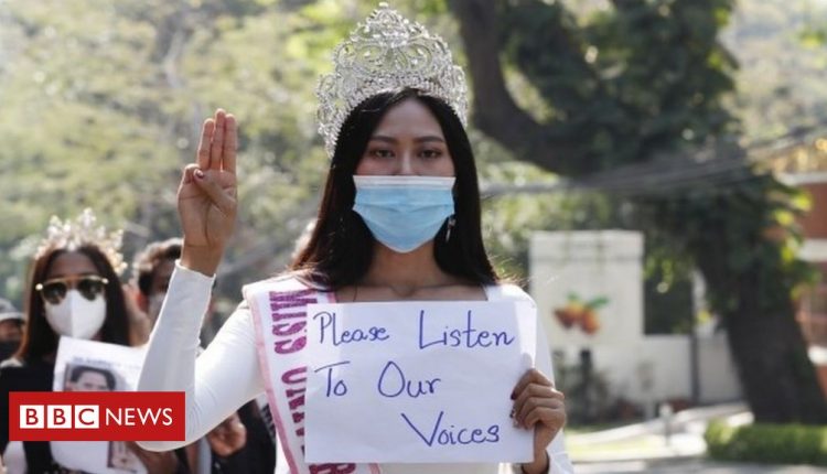 Myanmar coup: Pools and princesses as protesters go all out