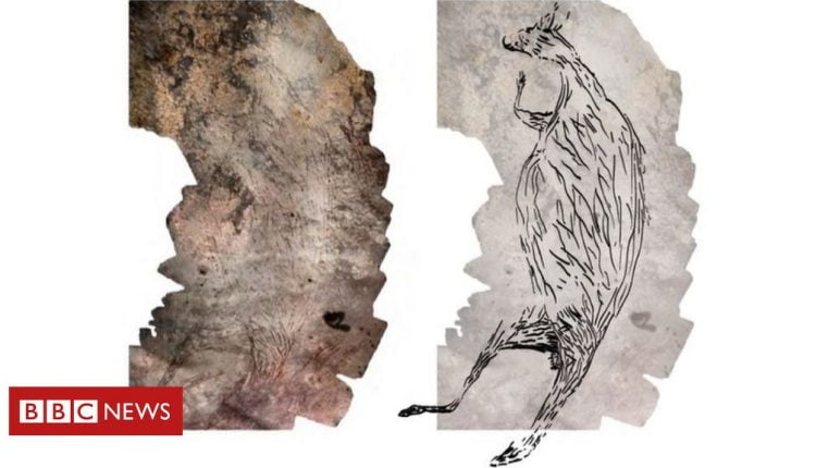 Australia: Oldest rock art is 17,300-year-old kangaroo