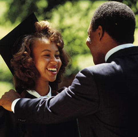 Black student graduating