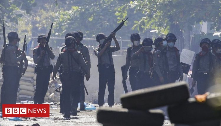 Myanmar coup: Protesters flee after being 'trapped' overnight